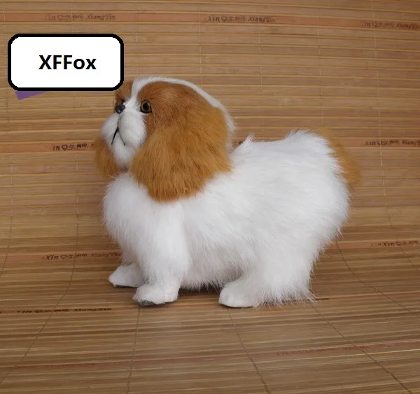 

Милая плюшевая игрушка-собака породы пекинез, реалистичная, с желтыми ушами, из плюша и пластика, подарок (приблизительно) 18x10x17см