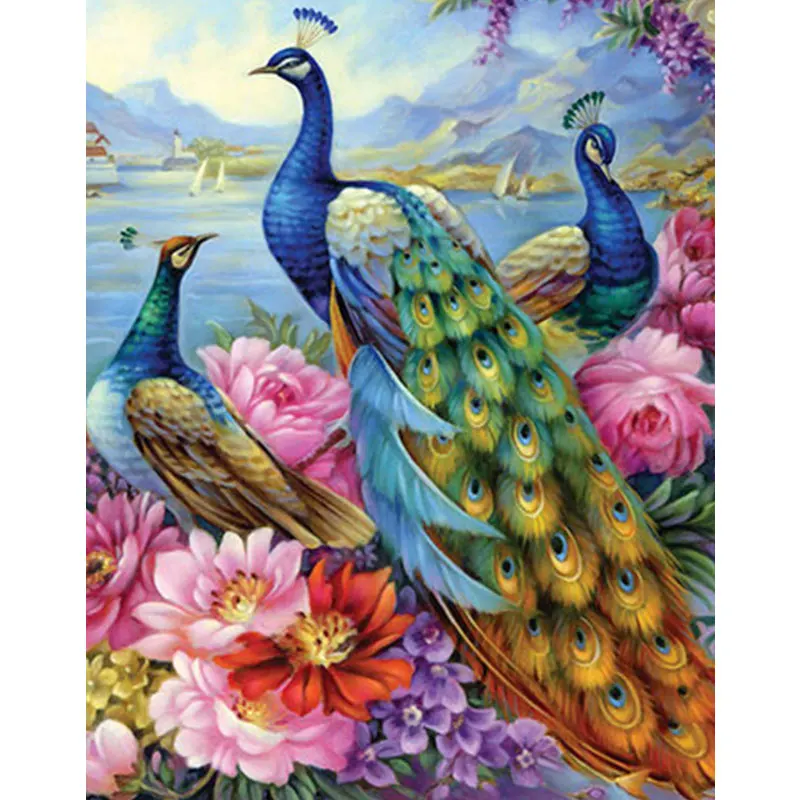 

5D DIY Diamond Painting Full Square Peacock Cross Stitch Kit Diamond Embroidery Mosaic Picture of Rhinestones Home Decor Gift