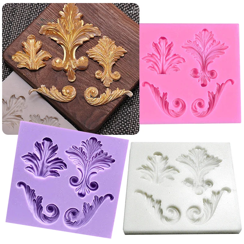 Vintage Flourish Scrolls Silicone Fondant Mould Fondant Mould Cake Decor Leaf Sugar Bake