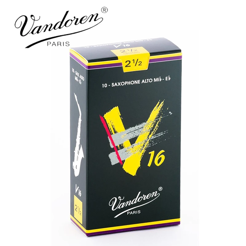 Original France Vandoren V16 Alto Sax Reeds / Saxophone Alto Mib-Eb Reeds Strength 2.5#, 3#, 3.5# Box of 10 [With Gift]