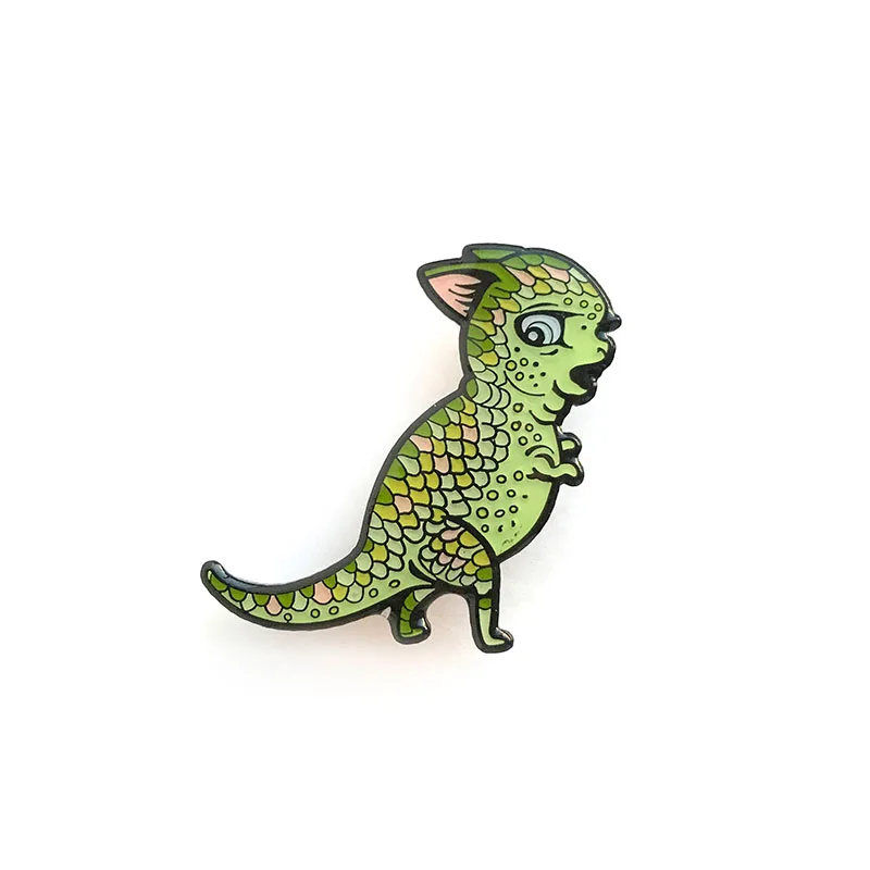 Derpy Dinokitty enamel pin badge