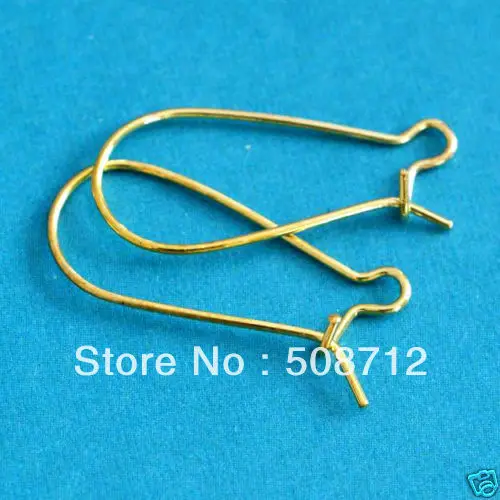 

Free shipping!!!!!2000pcs/lot 38mm DROP GOLD PLATED KIDNEY EARWIRES HOOKFree Nickel HEW0101