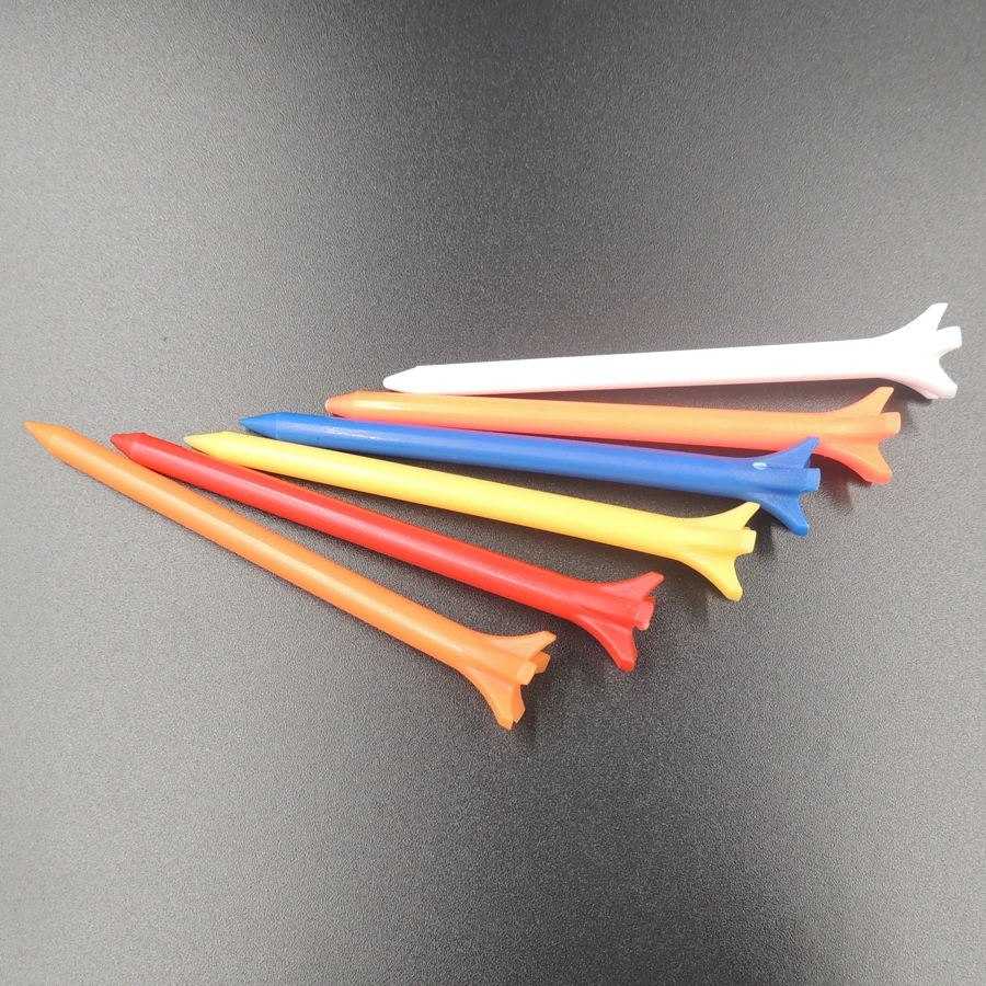 50Pcs/Pack Multicolor Professional Zero Friction 5 Prong 70mm golf tee 5 Claw Less Resistance Durable Plastic Golf Tees