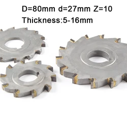 80x4x5x6x8x10x12 Inner hole 27 carbide side and face Milling cutter Cutting tools Processing stainless steel cast iron steel