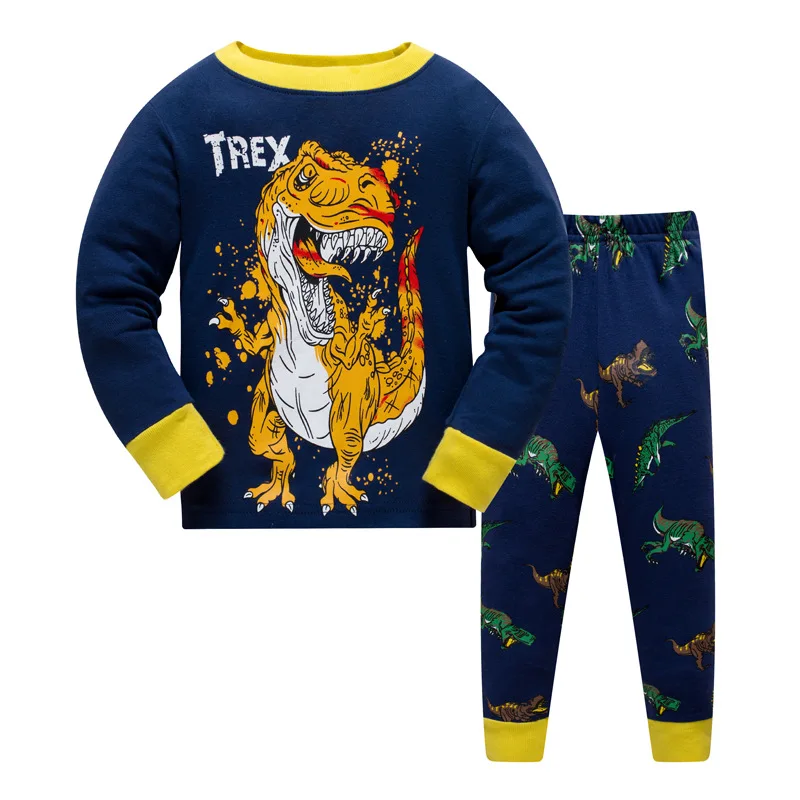 

New Autumn Children Pajamas Boys Pure Cotton Suit kids Children's Garment Thin Cartoon Home Clothes Pyjamas 3-8Y