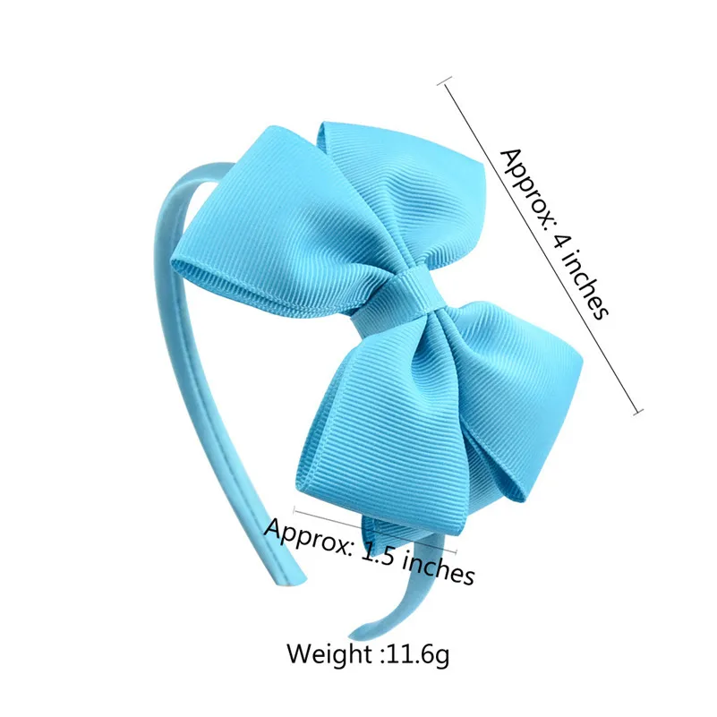 Girls Fashion 4 Inch Headband Ribbon 20 Colors Soild Bow Hairband Boutique Grosgrain Ribbon Bow Hairbands for Kids Headwear