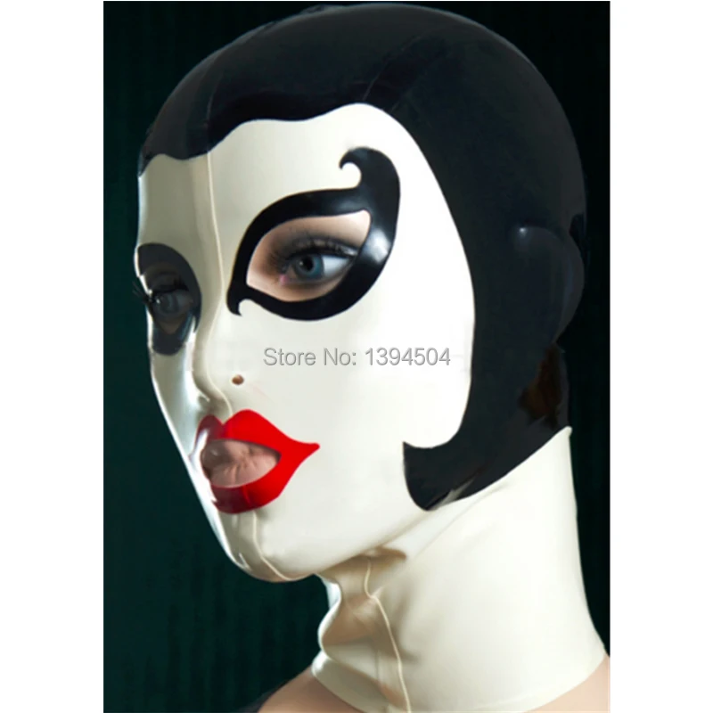 

new sexy products female women Latex drama theatrical domino Mask handmade Hoods back zip customize size Fetish costume zentai