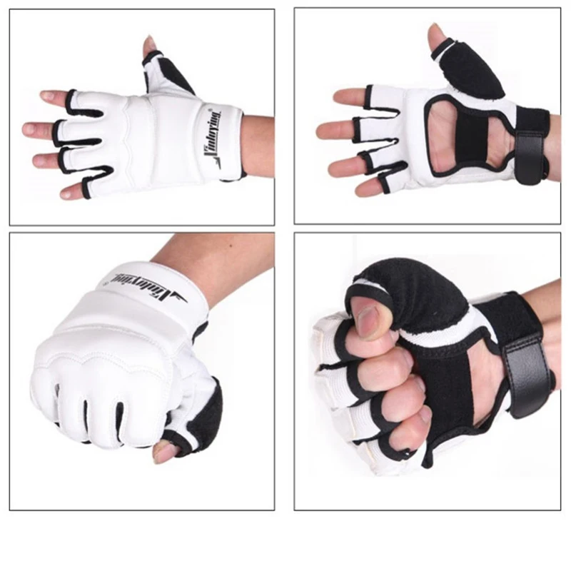 Gants de boxe demi-doigts adultes boxe combat enfants sac de sable entraînement MMA Sanda karaté Muay Thai Fitness Taekwondo protecteur