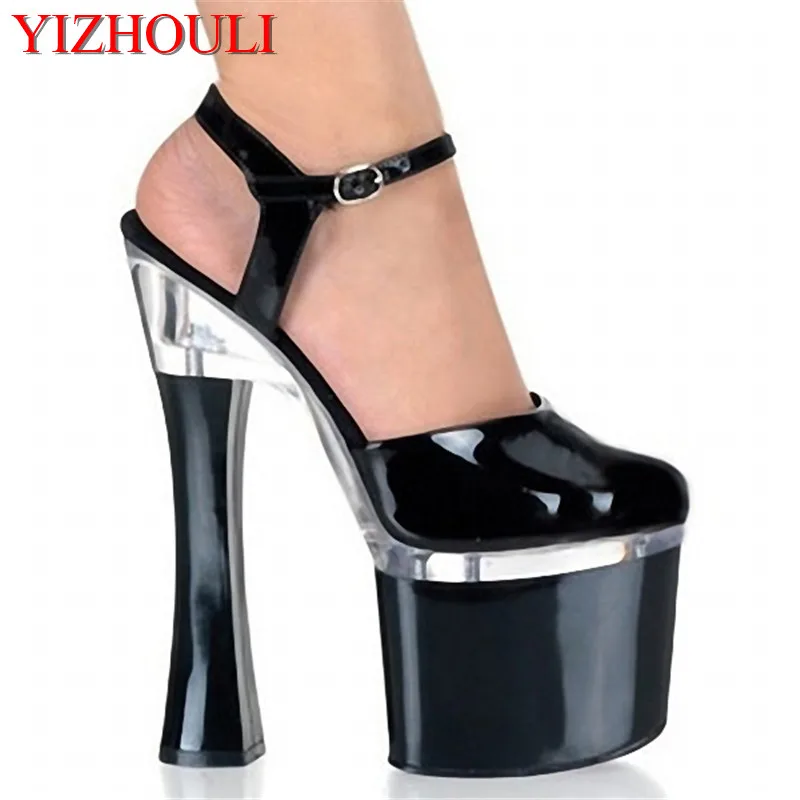 

18 cm high heels, square heel sandals, nightclub shoe factory sells new banquet fashion women's Sandals