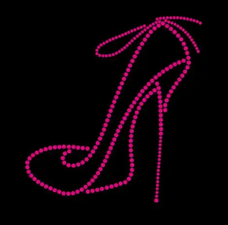 

2pc/lot High heels design sticker hot fix rhinestone transfer motifs iron on rhinestone transfer designs patches for shirt