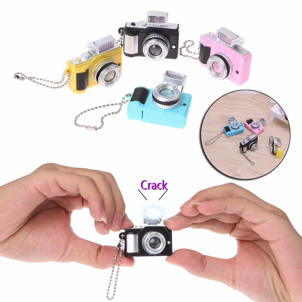 With Sound LED Flashlight Funny Toy Candy color Keychains Creative Camera Led