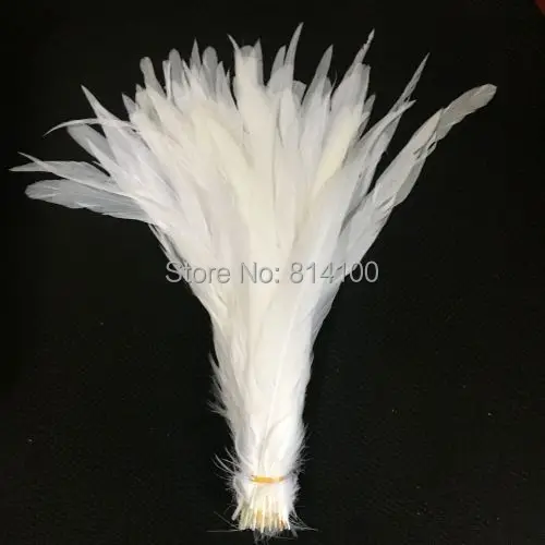 Pure White Rooster Tail feather 50pcs DIY Feathers 20-45cm/10-18inch For Costume & Mask Coque