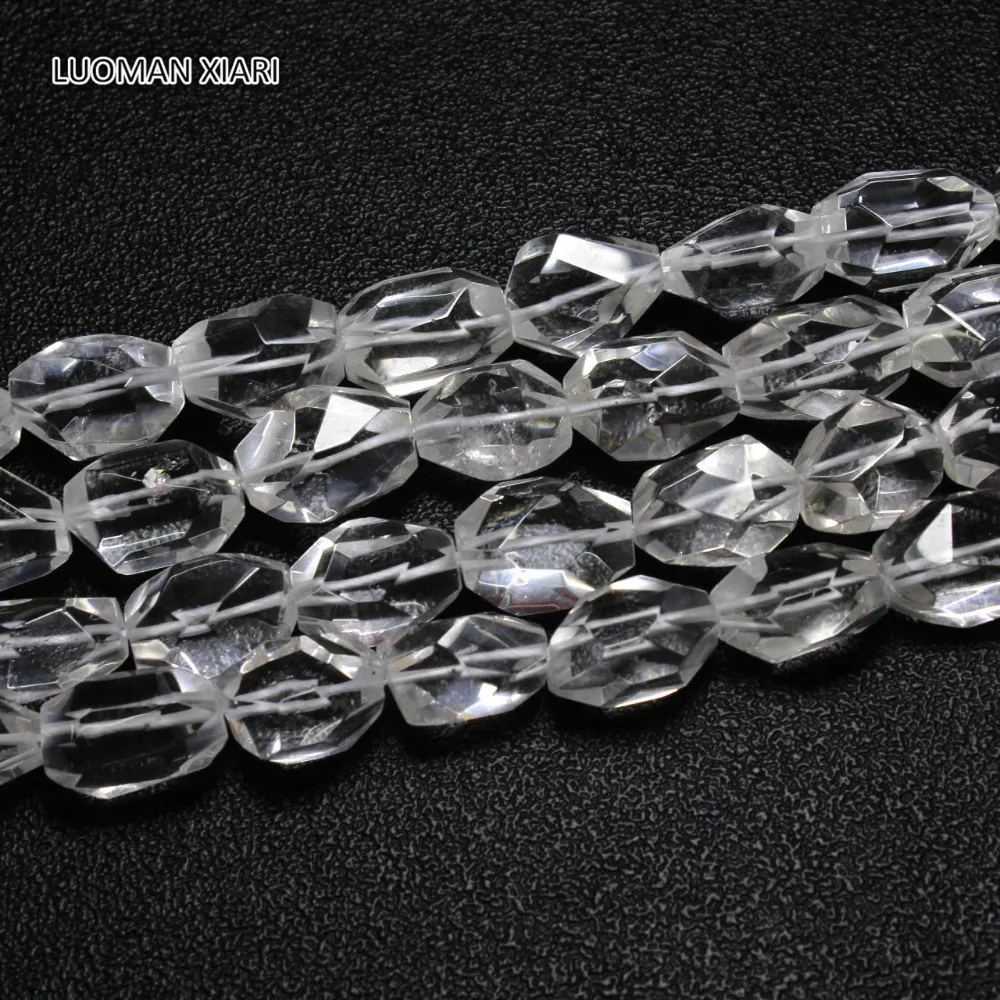 LUOMAN XIARI Natural Facet irregular White Crystal Stone Beads For Jewelry Making DIY  Necklace Material 1*20 mm Strand 15\'\'