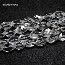 LUOMAN XIARI Natural Facet irregular White Crystal Stone Beads For Jewelry Making DIY  Necklace Material 1*20 mm Strand 15''