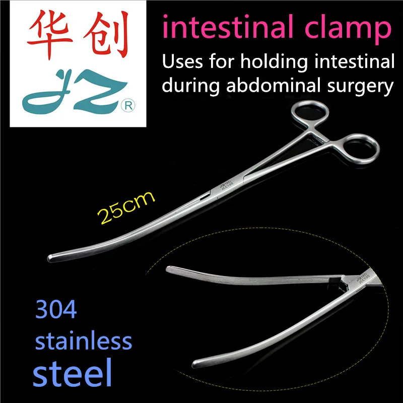 JZ JZ Anorectal instruments Medical intestinal forceps oblique straight teeth 304 stainless steel Shanghai Operating Instruments