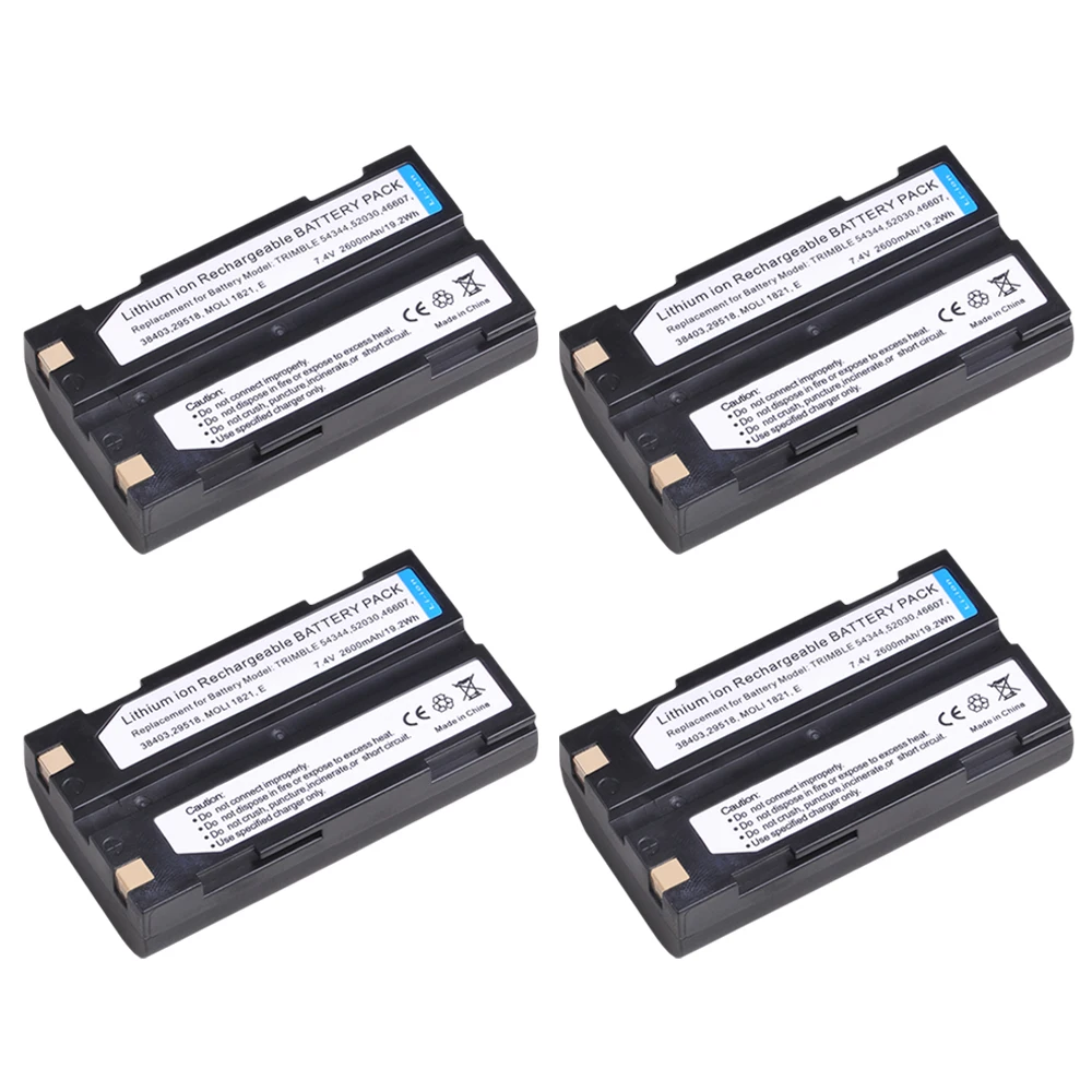 

4PCS 2600mAh 7.4V 54344 Battery for Trimble 54344 29518 46607 52030 38403 R8 5700 5800 R6 R7 R8 R8 GNSS MT1000 GPS Receiver