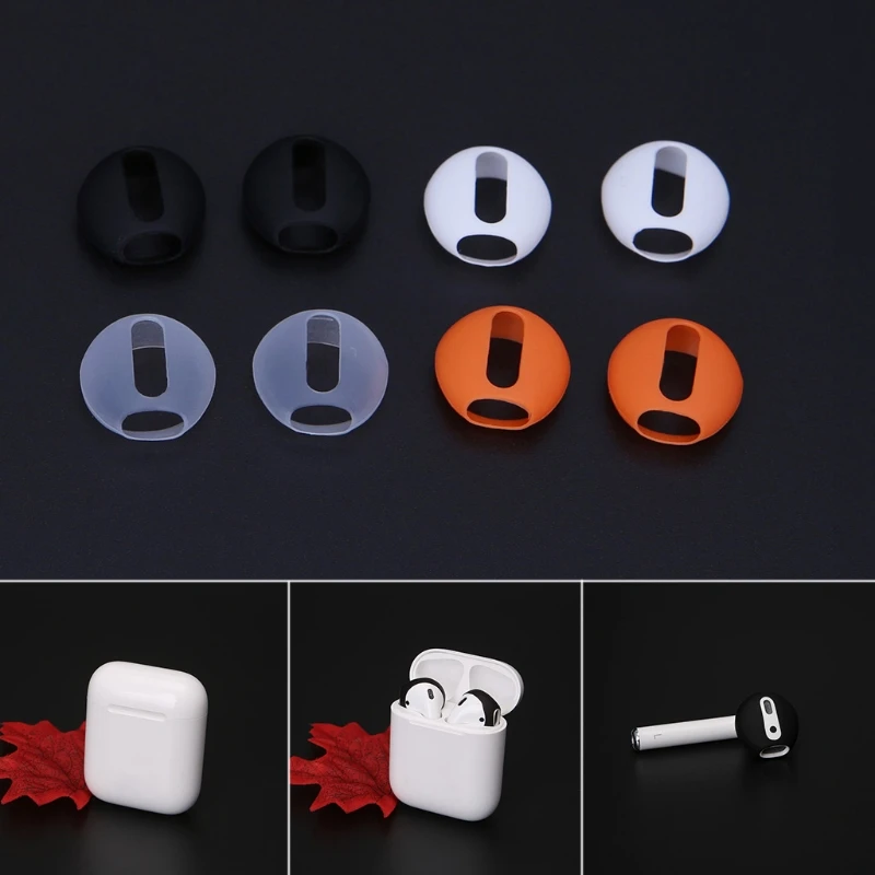 Oreillettes Airpods Bluetooth sans fil en silicone, 4 pièces/2 paires, pour iphone 7 8 7plus/iphone X