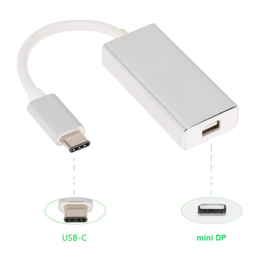 Type C to Mini DP Adapter USB 3.1 to Mini DisplayPort Cable for New Macbook ChromeBook Pixel