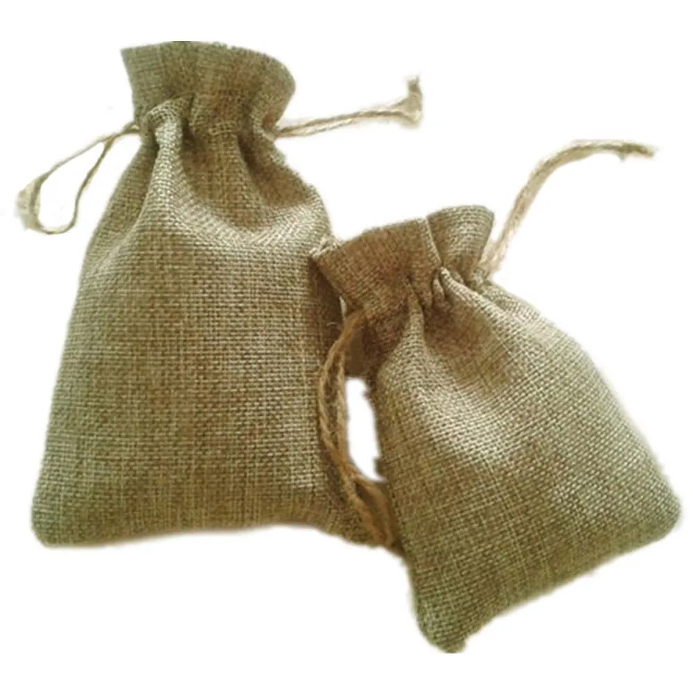 

Faux jute Mini Bags with Hessian Drawstring 9.5x14.5cm for candy coffee bean wedding bomboniere Gift packaging (100pcs/lot)