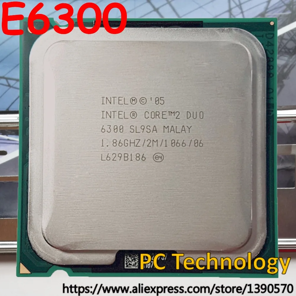 

Оригинальный процессор Intel core 2 duo E6300, 1,86 ГГц/2 Мб/1066 МГц, LGA775, 100%