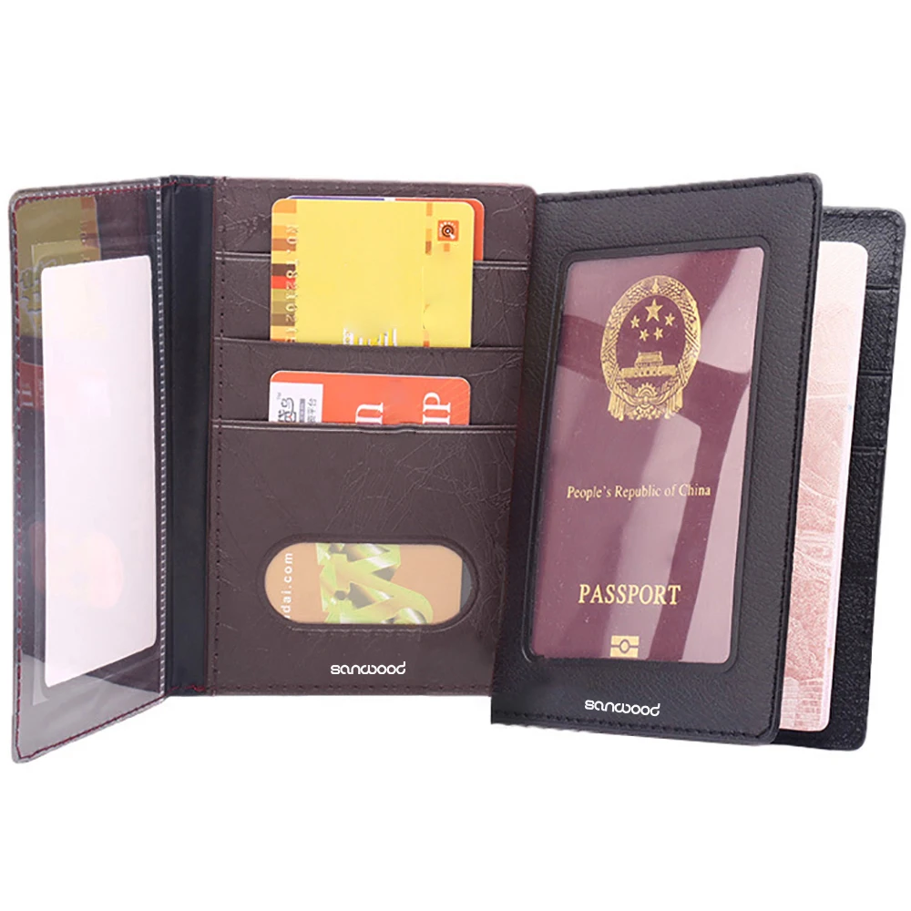 Fashion Passport ID Card Document PVC Cover Case Holder Travel Card Holder Fits Standard Passport Small Wallet For Women And Men