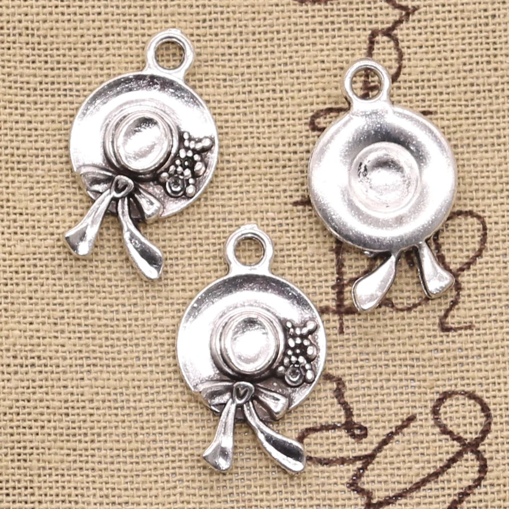 10pcs Charms Ms. Cap Hat 16x25mm Antique Pendant Fit Vintage Tibetan Silver Color DIY Handmade Jewelry