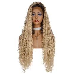 StrongBeauty-peluca sintética con malla frontal para mujer, pelo largo rizado degradado, color gris plateado/Negro, raíces