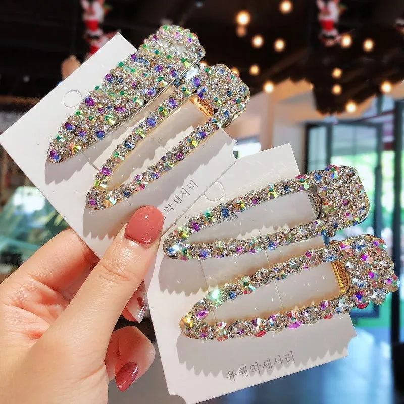 1PCS New Korea Full Crystal Hair Clips For Women Girls Fashion Pearls Hairpins Girl Barrettes Hair Accessories Hair Oranment