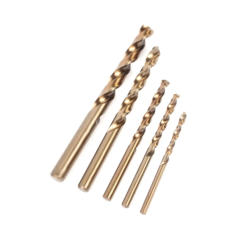 5pcs/set HSS-CO M35 Cobalt Twist Drill Bit Length High Speed Steel Wood Metal Drilling Top Quality