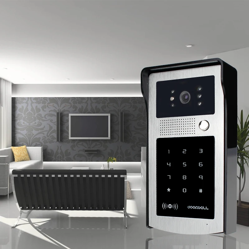 RFID Intercom System Entrance Machine Color Video Phone/DoorBell With Digital Touch Keypad Outdoor CMOS IR Night Vision Camera