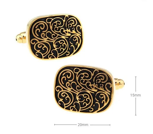 Gold-color Cufflinks gold-color royal engaving design hotsale copper material cufflinks whoelsale&retail