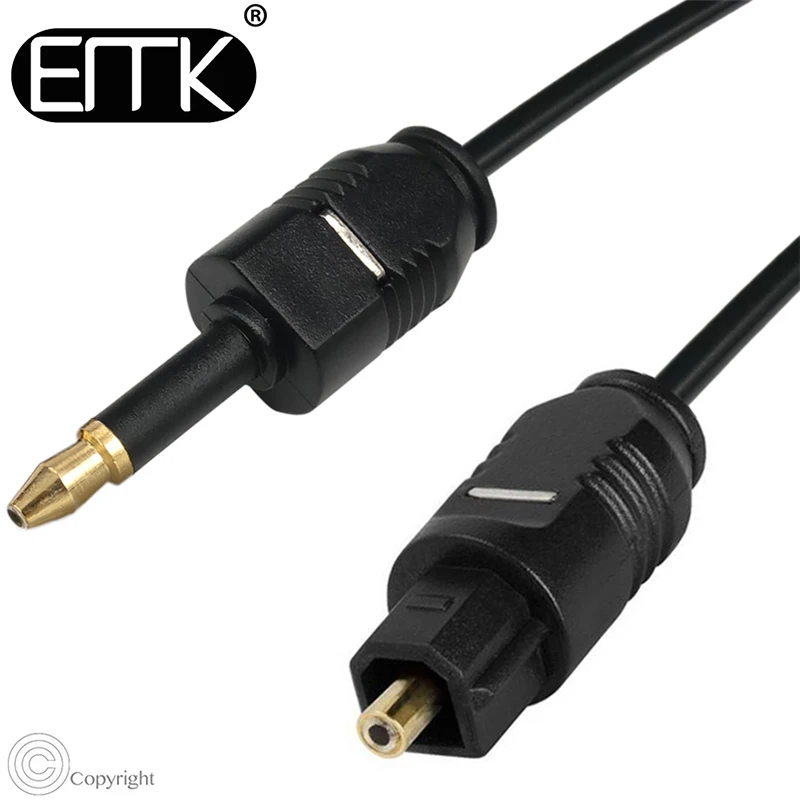 EMK Digital Toslink to Mini Toslink Cable 3.5 Optical SPDIF Audio Cable for Mini TV-box Soundbar 1m 1.5m 2m