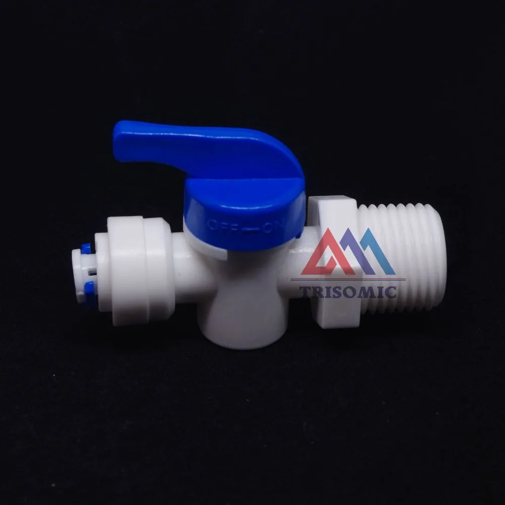 1/4" Inline Quick Fitting,1/2" male thread Ball Valve Quick Fitting Connection Aquarium RO Water Filter Reverse Osmosis System