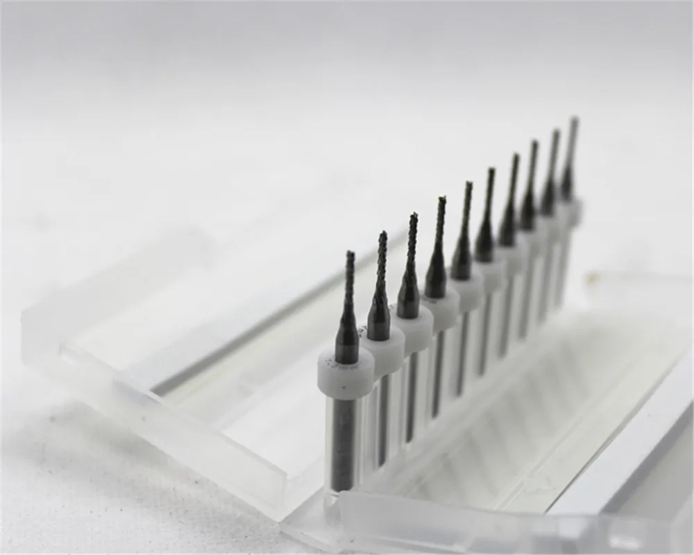 1.2mm 1.3mm 1.4mm 1.5mm 1.6mm 1.8mm 2.0mm 2.4mm 2.5mm 3.0mm Carbide End Mill Punte Dell'incisione di CNC PCB Macchine Da Taglio