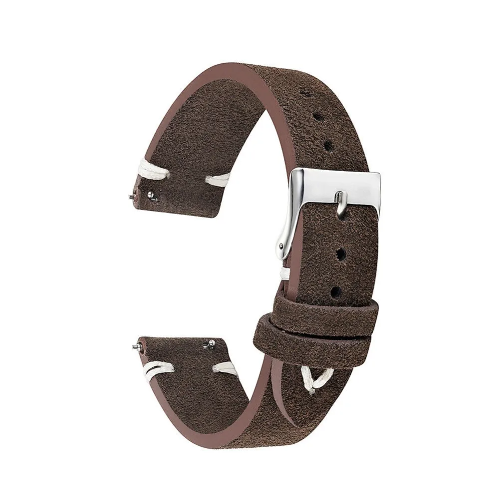 Onthelevel Hot Sale Suede Leather Watch Band With Sliver Buckle Light Brown Dark Brown Watch Straps 18mm 20mm 22mm In Stock