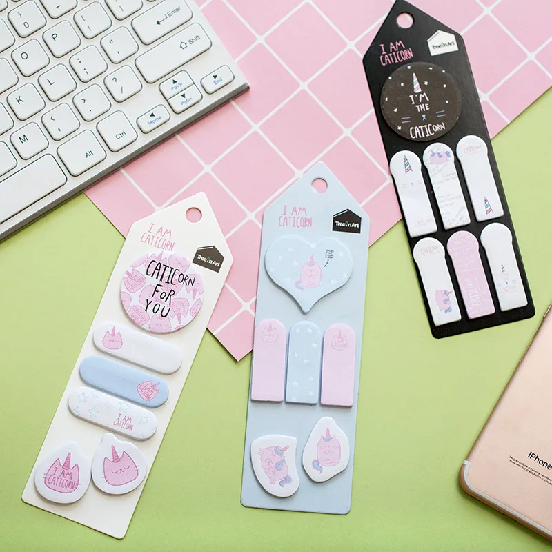 Cute Stickers Planner Kawaii Cat Unicorn Sticky Notes Stationery Stickers Memo Pad Papeleria Notepad Post Stationery For School