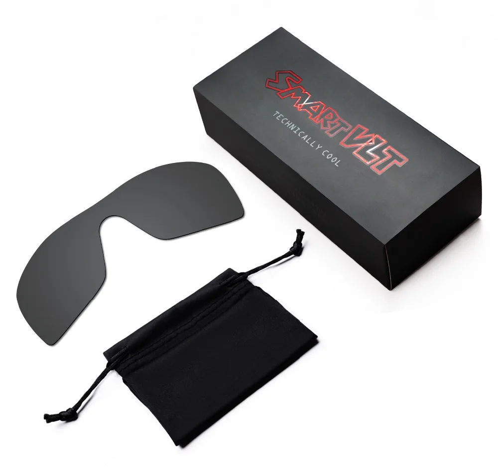 SmartVLT 2 Pieces Polarized Sunglasses Replacement Lenses for Oakley Batwolf Ice Blue and Silver Titanium