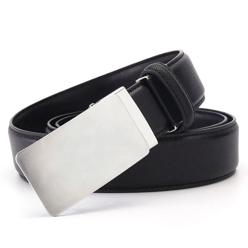 New Automatic Buckle Belts For Men Designer Leather Strap Male Belt Waistband Dot Strap Without Buckle Tooth On Strap Novelty