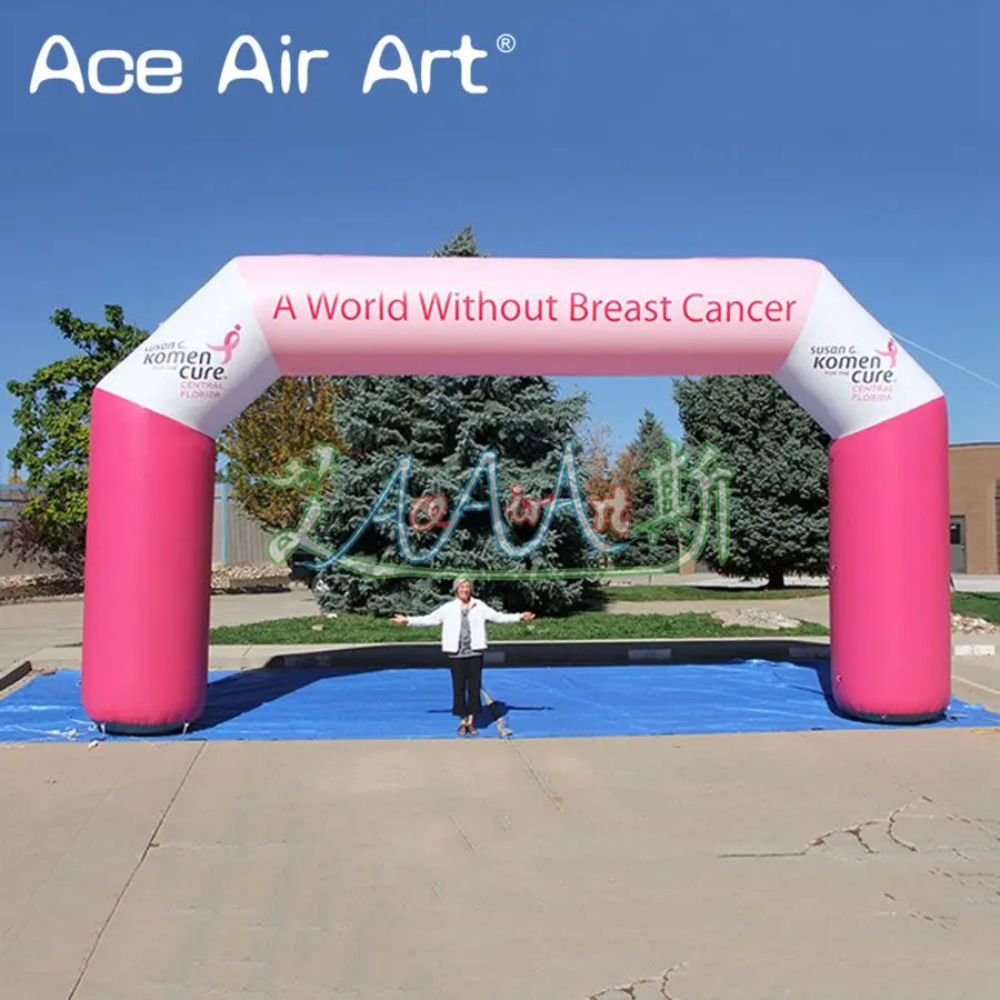 

8m W Inflatable Race Arch Start/Finish Line for A World Without Breast Cancer