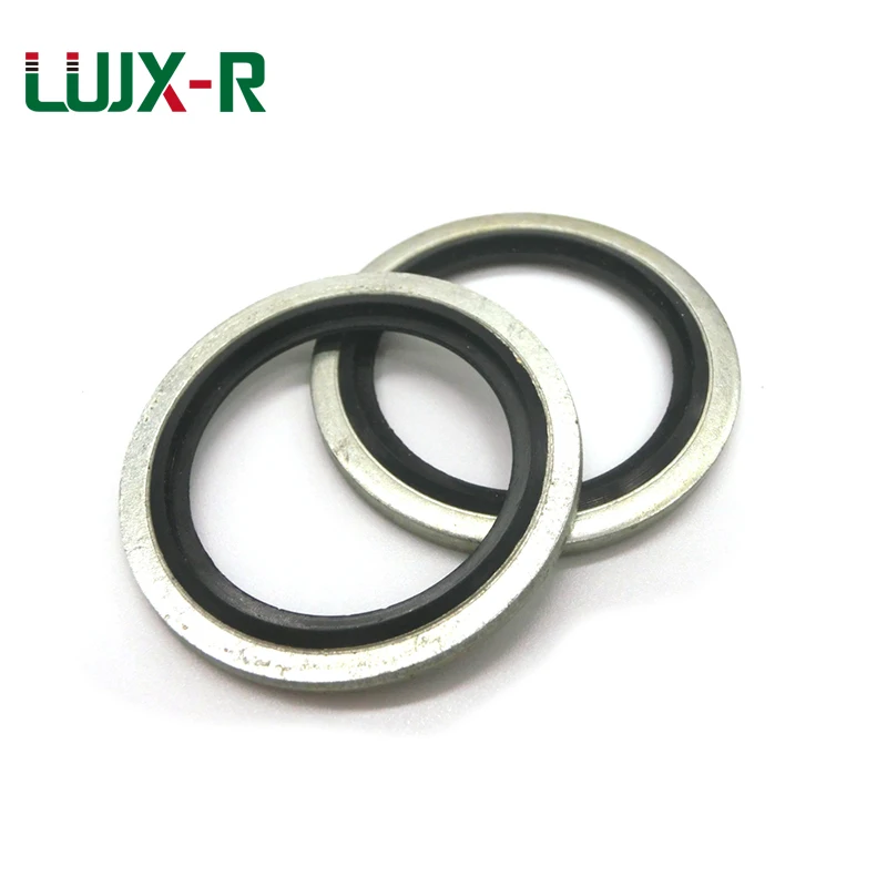 LUJX-R Carbon Steel Galvanizing+NBR Combined Bonded Washer BS/A Rubber Gasket Rings G1/8,G1/4 British System/BSP Screw Plug Seal