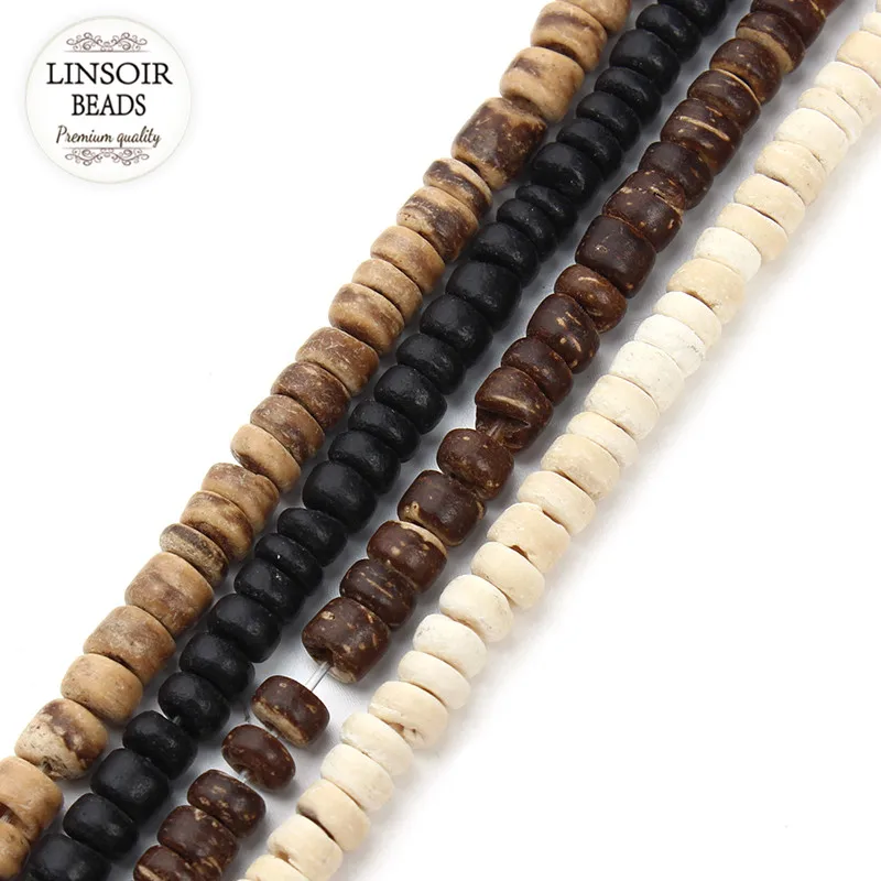 5/8/10mm Oblate Natural Wood Beads For Jewelry Making Flat Round Wooden Space Prayer Beads Tire Ball String Necklace Bracelet