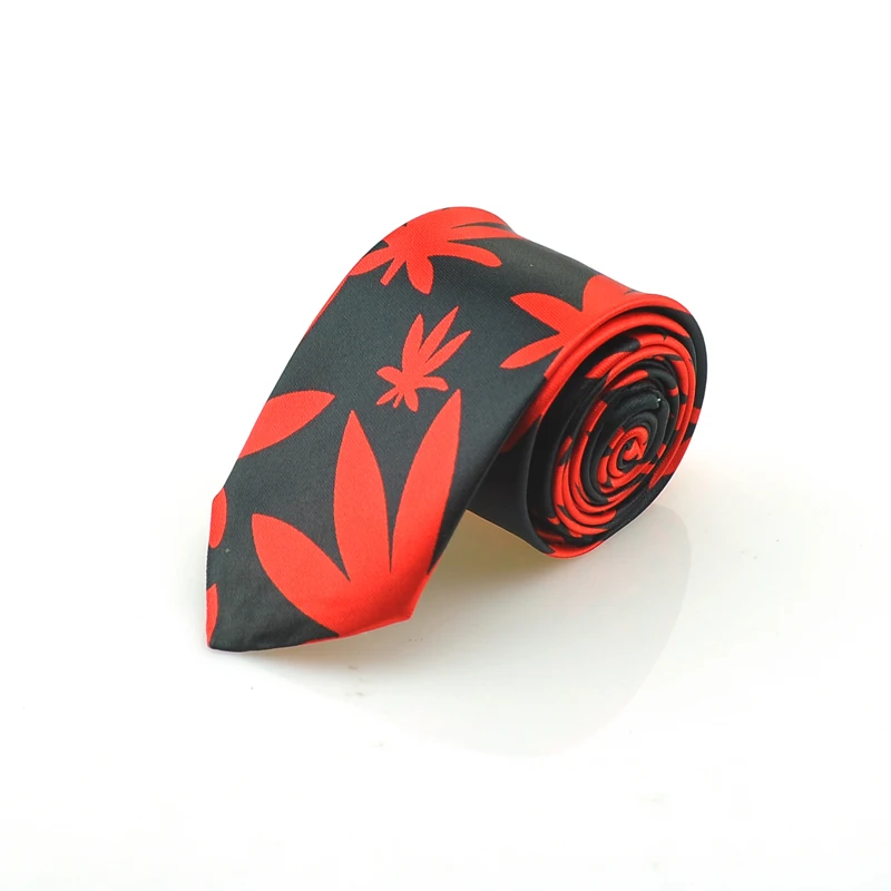 Mens Ties Necktie Gift Wedding Shirts Cravat Tie For Men 2inch wide hemp leaf Weed Party Woven Classic Dropshipping Brand Design