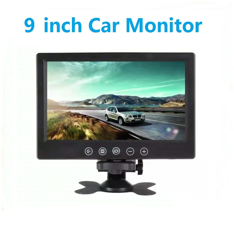 9 inch digital Color TFT LCD with 2 Video input lcd for reversing parking backup rear view camera