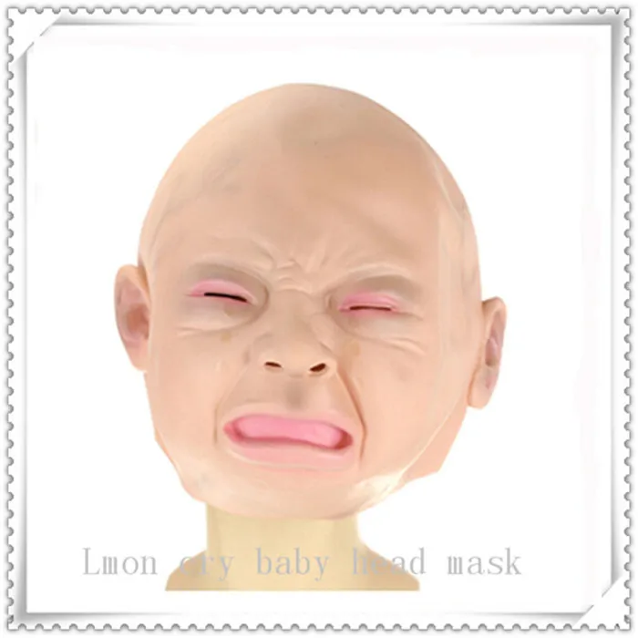 Free Shipping New Party Cosplay Latex Disgusted Happy Cry Baby Costume Halloween Full Head Party Masks in stock Best Price