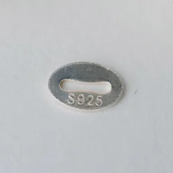 Stałe 925 Sterling Silver naszyjnik owalny koniec Tag złącze koralik