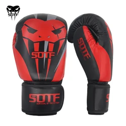 SOTF Adulti MMA Velenosi del serpente nero rosso Guantoni Da Boxe Tiger Muay Thai mma muay thai boxe lotta guanto Sanda pastiglie box