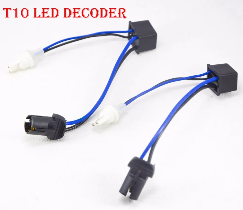 2PCS T10 T15 194 W5W 168 921 LED Bulb Canbus Error Free Warning Canceler Decoder Resistor Capacitor Wire Adapter SMD High Power