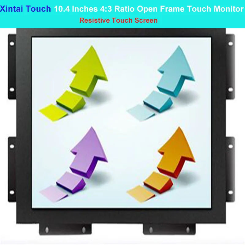 Xintai Touch 10.4 Inches 4:3 Ratio 4 Wires Resistive Touch Screen Industrial Open Frame Touch Monitor Resolution (1024*768)