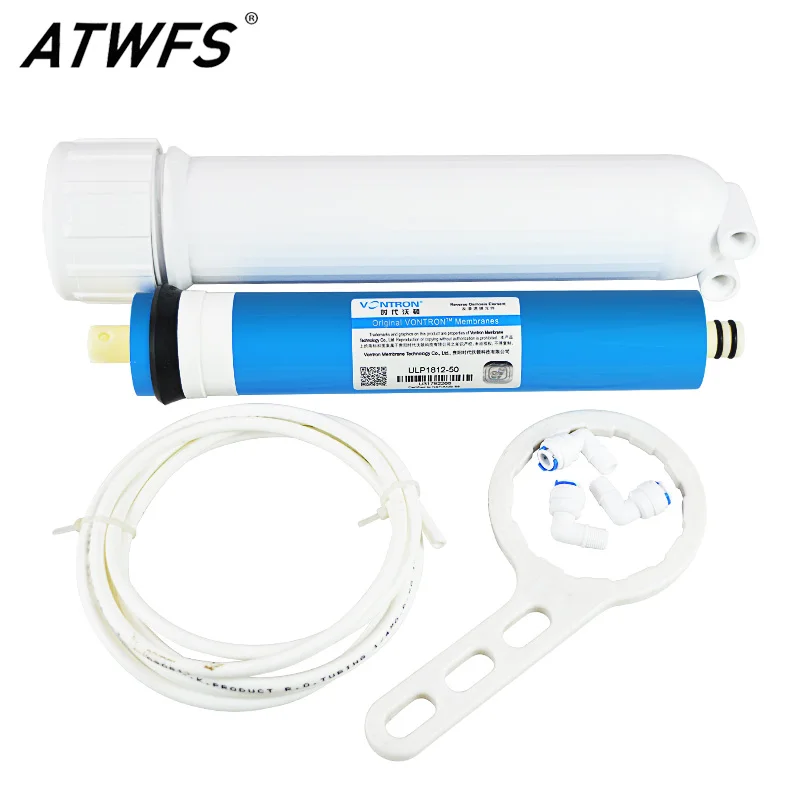 ATWFS Water Filter 1812 RO Membrane Housing + 50gpd Vontron RO Membrane + Reverse Osmosis Water Filter System some of Parts