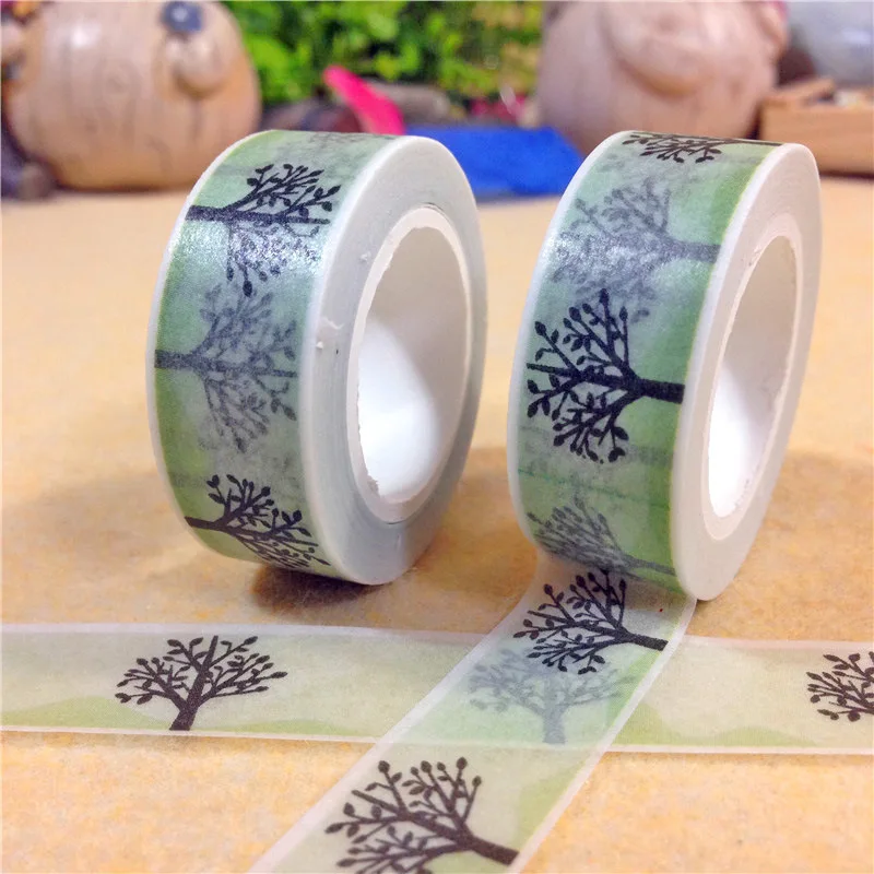 Free shipping Beautiful high quality  washi paper  tape/15mm*10m  tree  masking  japan  washi tape